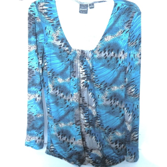 Claudia EV. Top Pleated Front Long Sleeve Sz XL - Picture 5 of 5